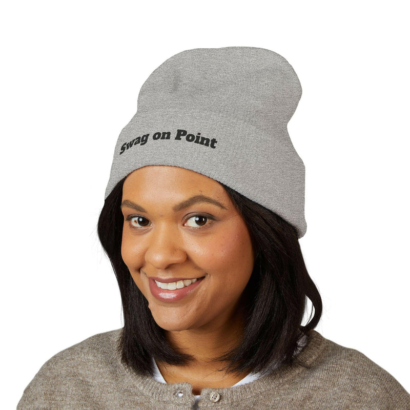 Swag on Point Beanie | Classic Cuffed Hat | Trendy Winter Accessory | Unisex Beanie | Gift for Him or Her | Winter Style Must-Have