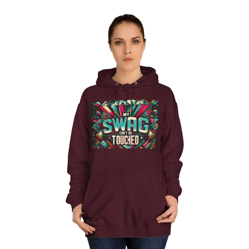 My Swag Touched Unisex College Hoodie, Stylish Sweatshirt, Trendy Apparel, Gift for Students, Casual Wear for College, Cozy Hooded Jacket