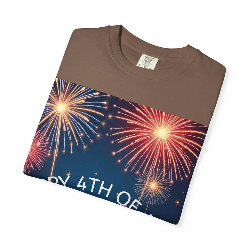 Patriotic 4th of July T-Shirt | Unisex Graphic Tee for Independence Day Celebrations, Fireworks Shirt, Summer BBQ Wear, USA Pride Apparel