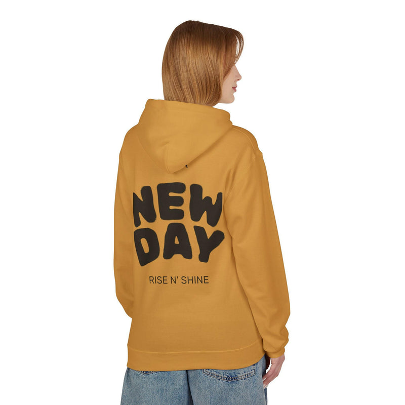 Rise N' Shine Fleece Hoodie, Cozy Bear Apparel, Unisex Sweatshirt, Cute Gift for Friends, Inspirational Clothing