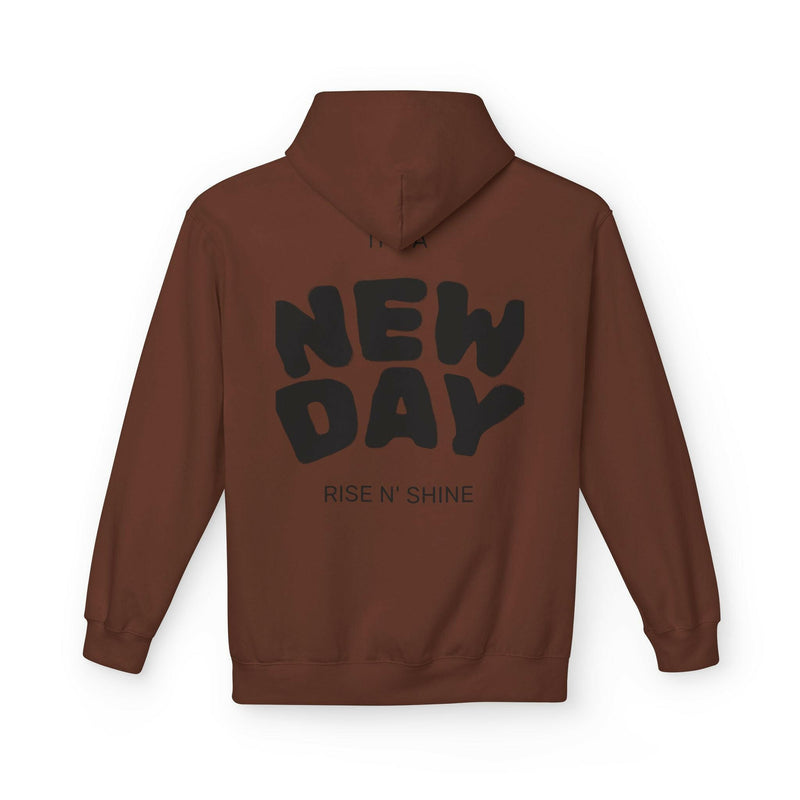 Rise N' Shine Fleece Hoodie, Cozy Bear Apparel, Unisex Sweatshirt, Cute Gift for Friends, Inspirational Clothing