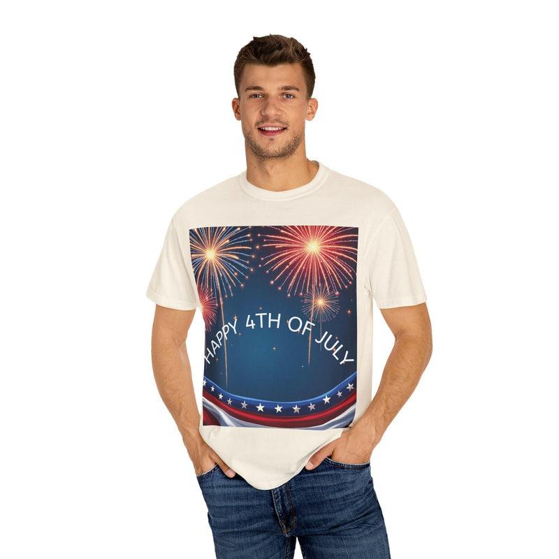 Patriotic 4th of July T-Shirt | Unisex Graphic Tee for Independence Day Celebrations, Fireworks Shirt, Summer BBQ Wear, USA Pride Apparel