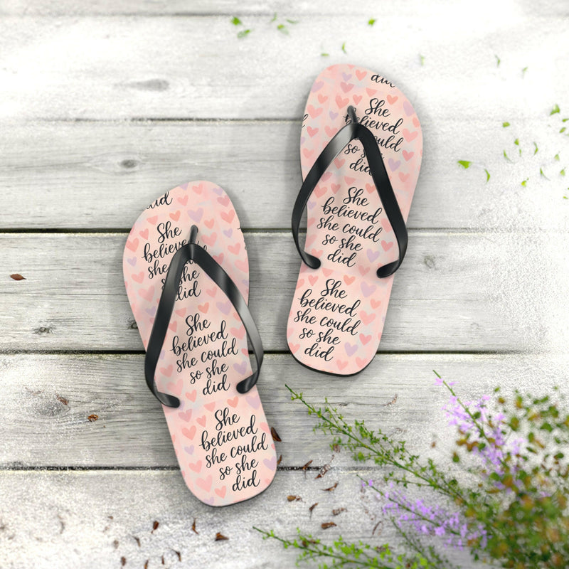 Empowering Flip Flops for Motivational Summer Vibes, Inspirational Sandals, Beachwear, Gifts for Women, Everyday Comfort Footwear