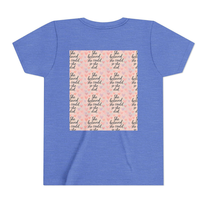 Inspirational Youth Tee, She Believed She Could T-Shirt, Motivational Gift for Kids, Self-Esteem Shirt, Encouragement Top, Birthday Gift