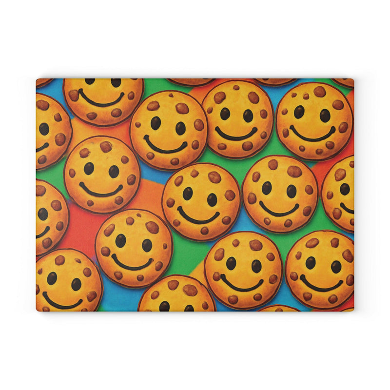 Smiley Cookie Glass Cutting Board | Fun Kitchen Decor, Baking Gift, Holiday Party Essential, Home Chef Accessory, Unique Gift Idea