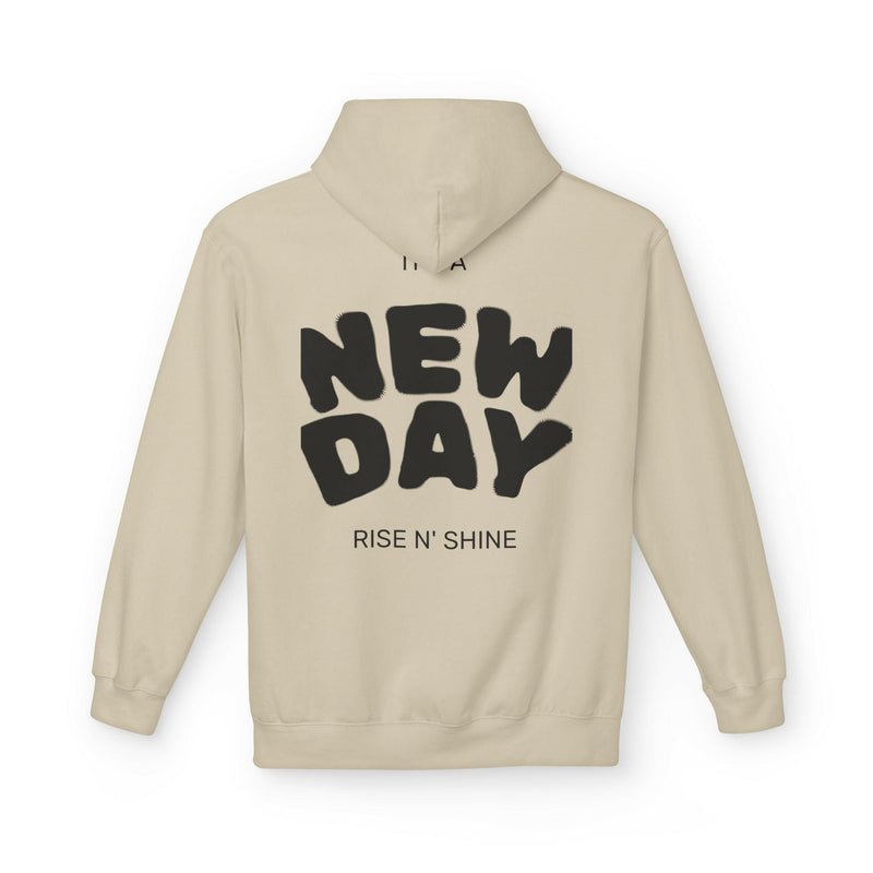 Rise N' Shine Fleece Hoodie, Cozy Bear Apparel, Unisex Sweatshirt, Cute Gift for Friends, Inspirational Clothing