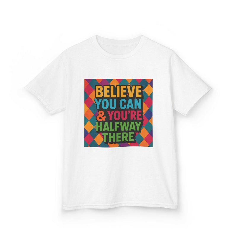 Kids Motivational Tee: Believe You Can, New Day Inspiration, Youth T-Shirt, Positive Message Gift, Fun Everyday Wear