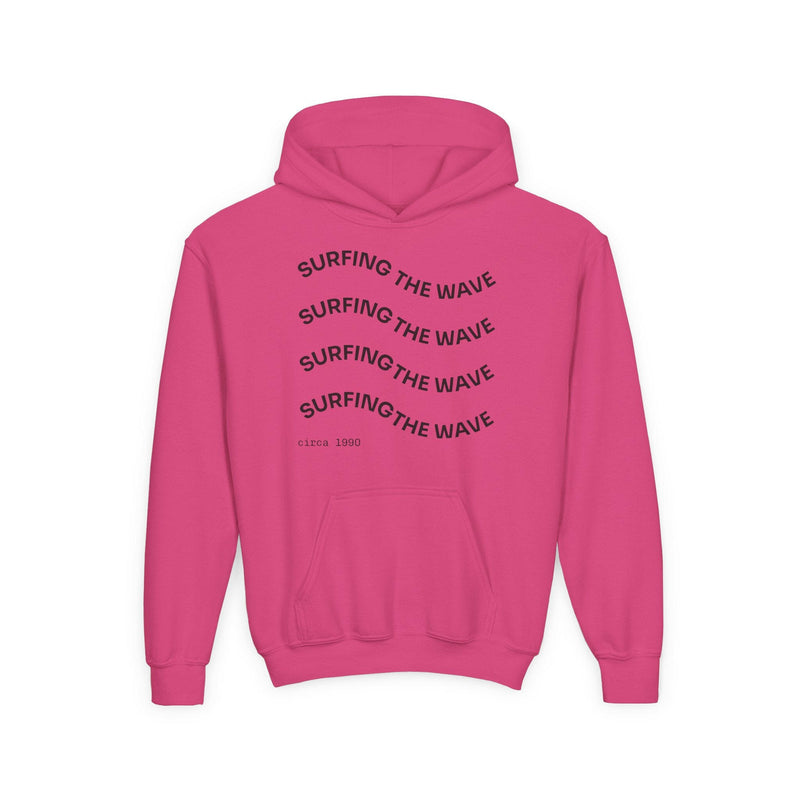 Surfing the Wave & Money Bear Youth Hoodie | Cute Trendy Sweatshirt for Kids | Perfect for Birthdays, Holidays, Year-Round Fun