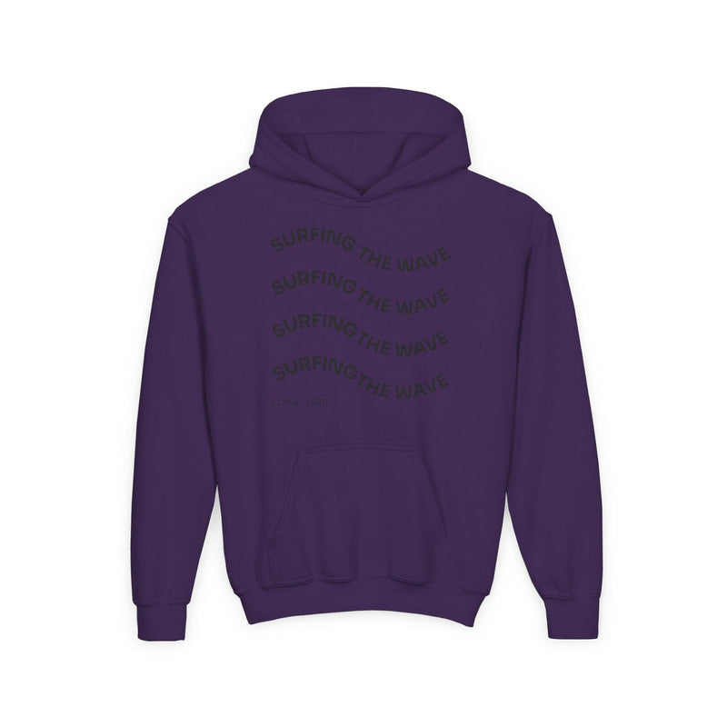 Surfing the Wave & Money Bear Youth Hoodie | Cute Trendy Sweatshirt for Kids | Perfect for Birthdays, Holidays, Year-Round Fun