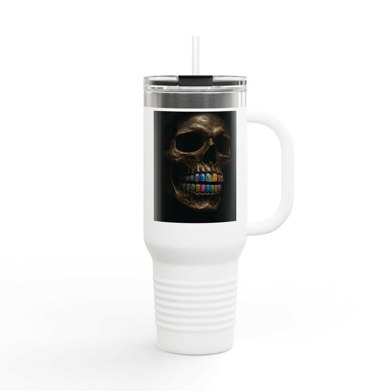 Colorful Skull Insulated Travel Mug | 40oz Stainless Steel for Hot & Cold Beverages, Perfect Gift for Halloween, Travel, Outdoor Use