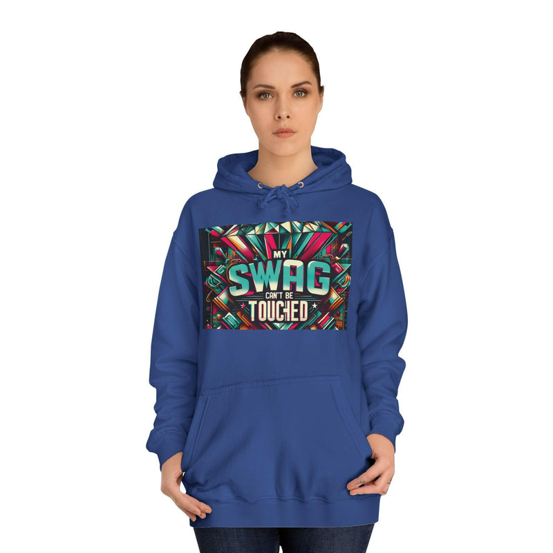 My Swag Touched Unisex College Hoodie, Stylish Sweatshirt, Trendy Apparel, Gift for Students, Casual Wear for College, Cozy Hooded Jacket