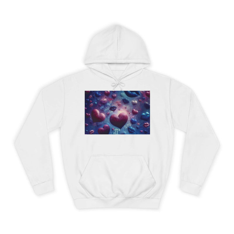 Unisex Heart Vibe College Hoodie, Casual Fashion Hoodie, Cute Gift for Students, Cozy College Wear, Trendy Streetwear