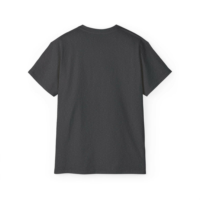 Back view of Lion King unisex ultra cotton tee in dark gray with classic fit and ribbed collar