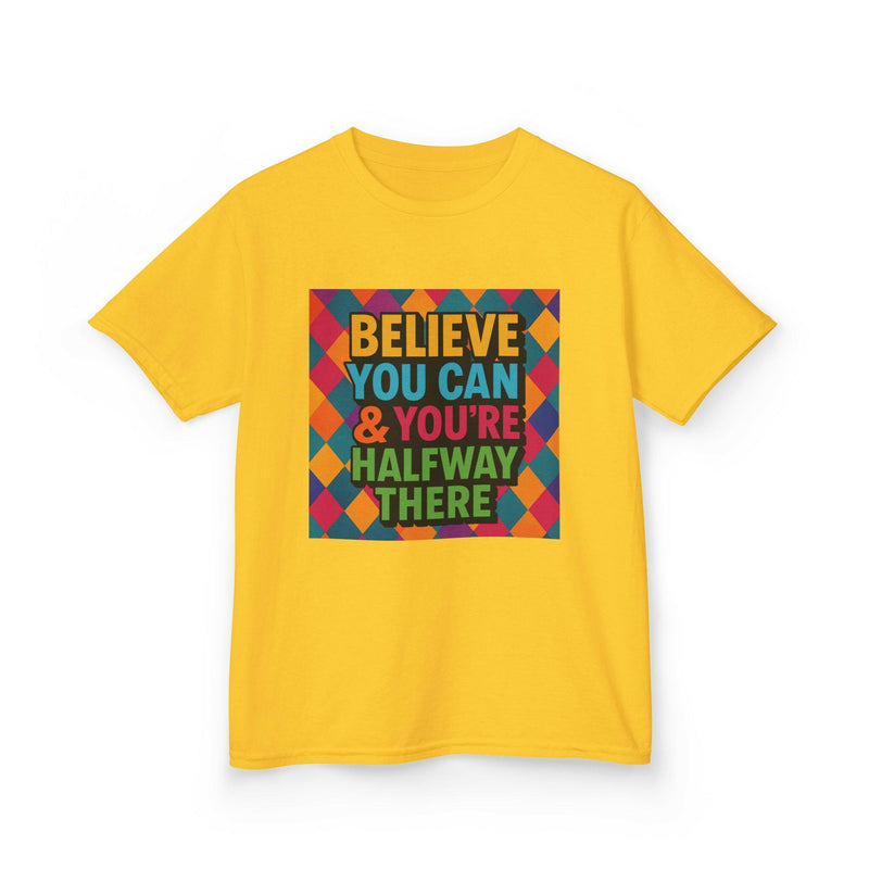 Kids Motivational Tee: Believe You Can, New Day Inspiration, Youth T-Shirt, Positive Message Gift, Fun Everyday Wear