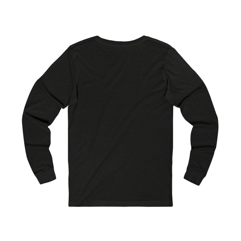 Black unisex swag long sleeve tee with ribbed cuffs and soft breathable fabric