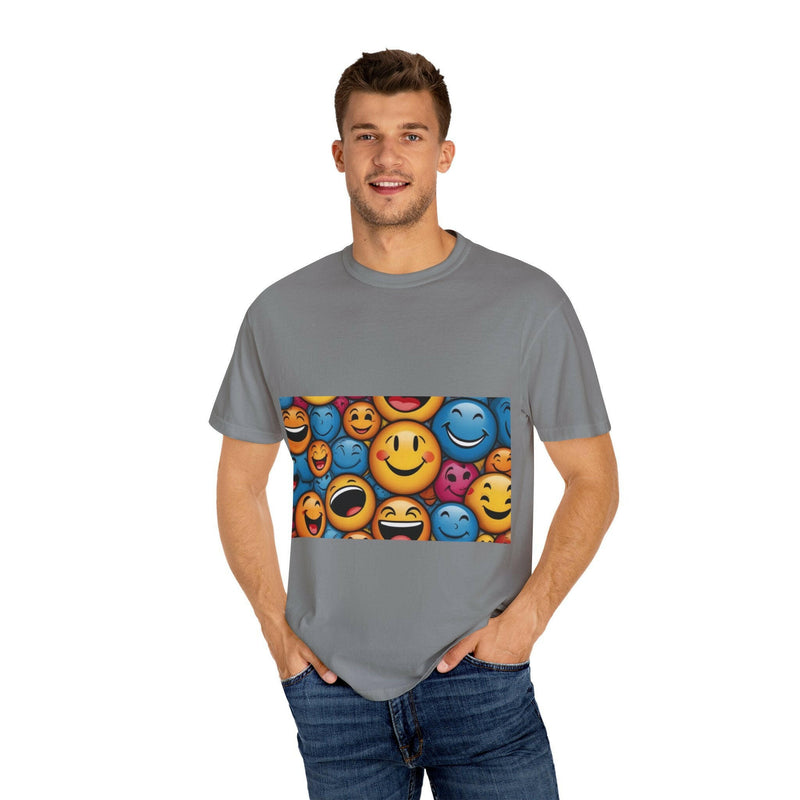 Colorful Emoji T-Shirt, Fun Graphic Tee, Gift for Friends, Summer Vibes, Casual Wear, Happy Shirt, Festival Apparel