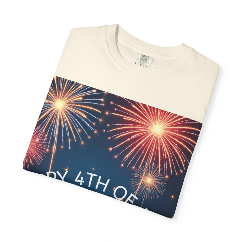 Patriotic 4th of July T-Shirt | Unisex Graphic Tee for Independence Day Celebrations, Fireworks Shirt, Summer BBQ Wear, USA Pride Apparel