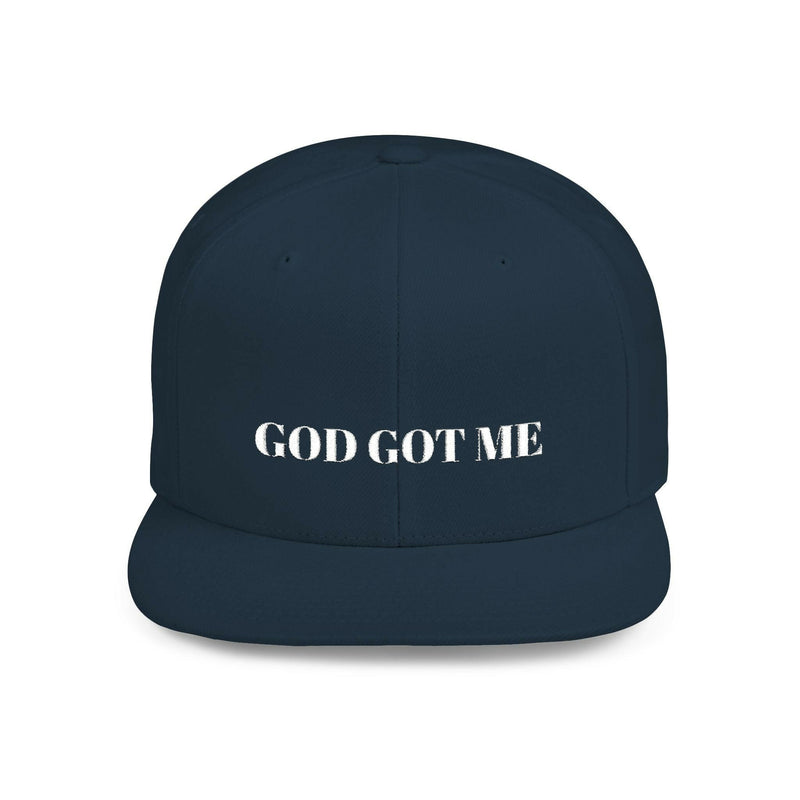 Black adjustable snapback cap with embroidered logo, perfect for customizable fit and stylish streetwear.