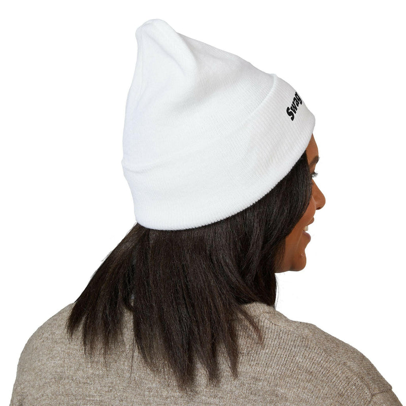 Stylish swag beanie for modern fashion enthusiasts, perfect for adding a trendy touch to your winter wardrobe.