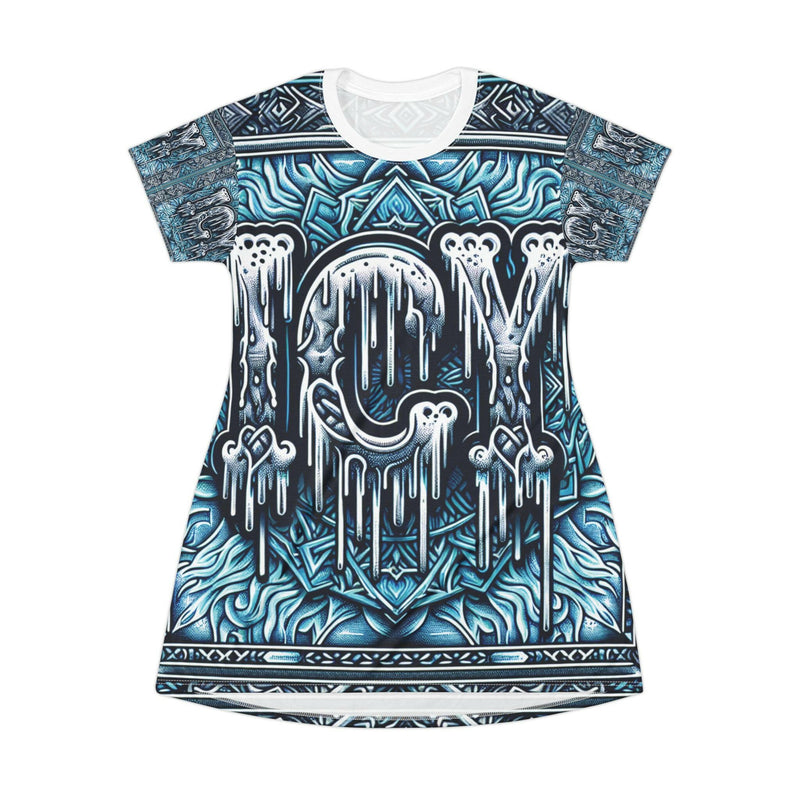 Cool Icy Graphic T-Shirt Dress, Casual Summer Dress, Streetwear Fashion, Edgy Outfit, Festival Style, Unique Gift for Teens