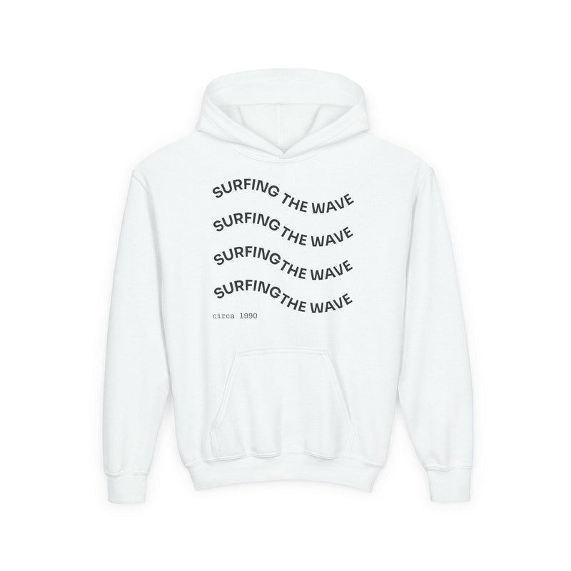 Surfing the Wave & Money Bear Youth Hoodie | Cute Trendy Sweatshirt for Kids | Perfect for Birthdays, Holidays, Year-Round Fun