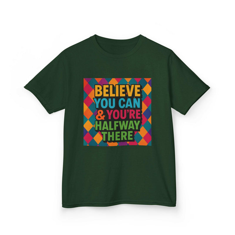 Kids Motivational Tee: Believe You Can, New Day Inspiration, Youth T-Shirt, Positive Message Gift, Fun Everyday Wear