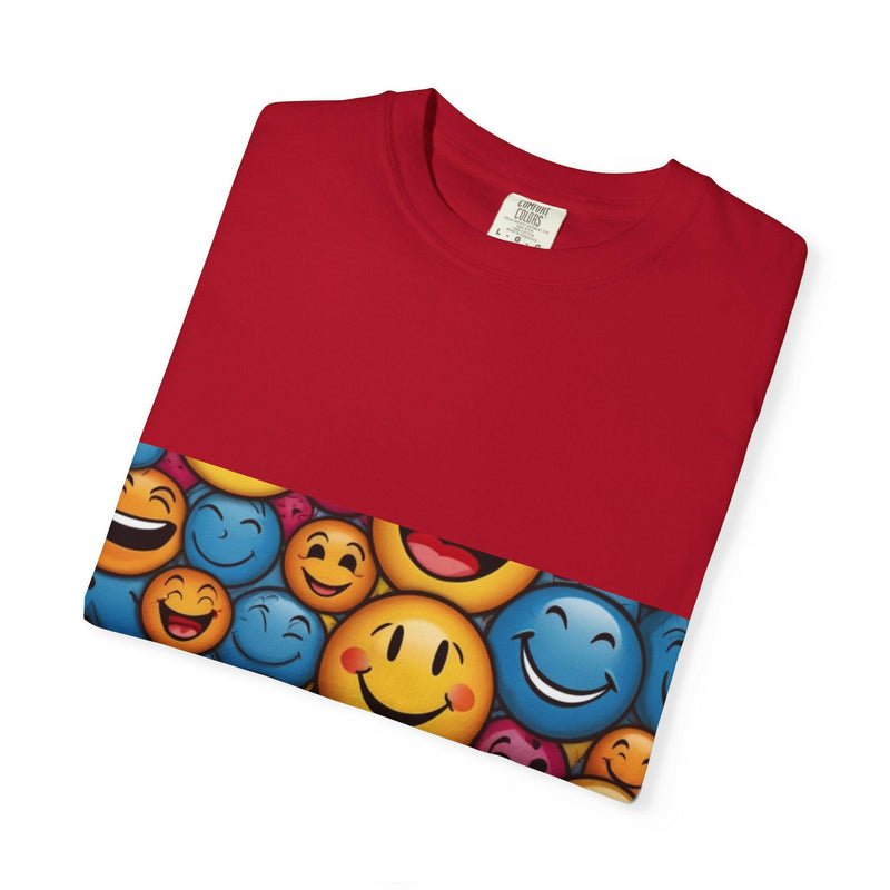 Colorful Emoji T-Shirt, Fun Graphic Tee, Gift for Friends, Summer Vibes, Casual Wear, Happy Shirt, Festival Apparel