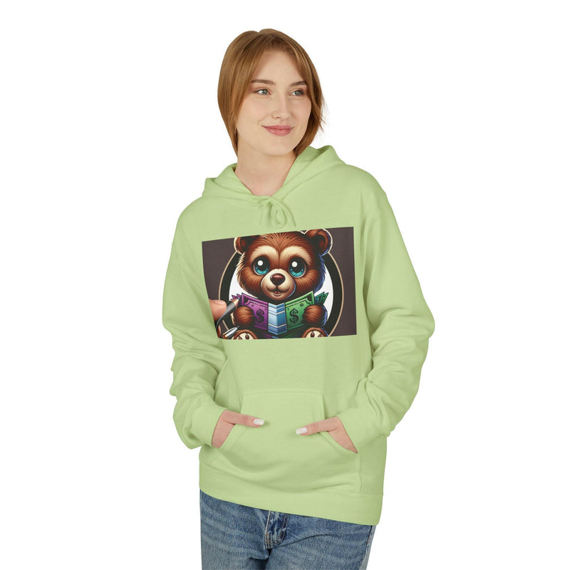 Rise N' Shine Fleece Hoodie, Cozy Bear Apparel, Unisex Sweatshirt, Cute Gift for Friends, Inspirational Clothing