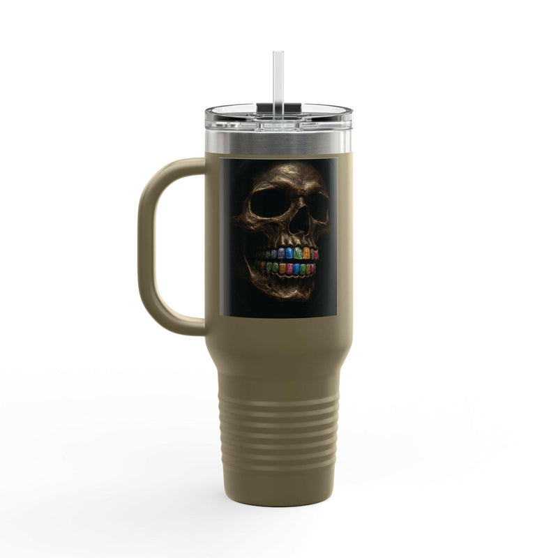 Colorful Skull Insulated Travel Mug | 40oz Stainless Steel for Hot & Cold Beverages, Perfect Gift for Halloween, Travel, Outdoor Use