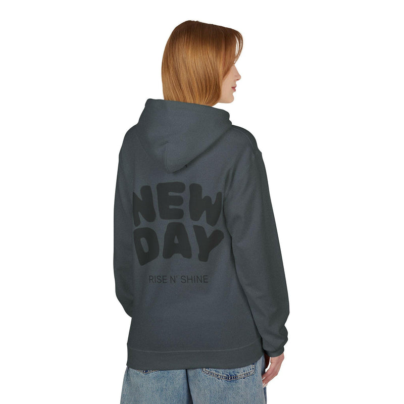 Rise N' Shine Fleece Hoodie, Cozy Bear Apparel, Unisex Sweatshirt, Cute Gift for Friends, Inspirational Clothing