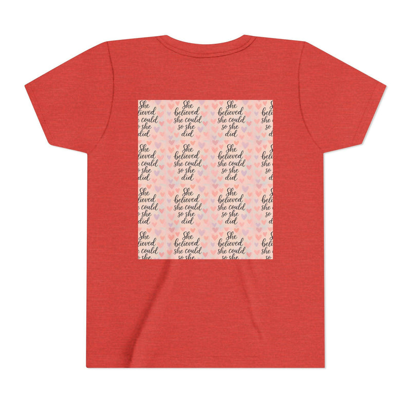 Inspirational Youth Tee, She Believed She Could T-Shirt, Motivational Gift for Kids, Self-Esteem Shirt, Encouragement Top, Birthday Gift