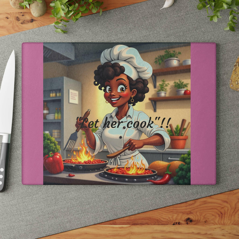 Elegant glass cutting board featuring a sleek design, perfect for modern kitchen decor and efficient food preparation.
