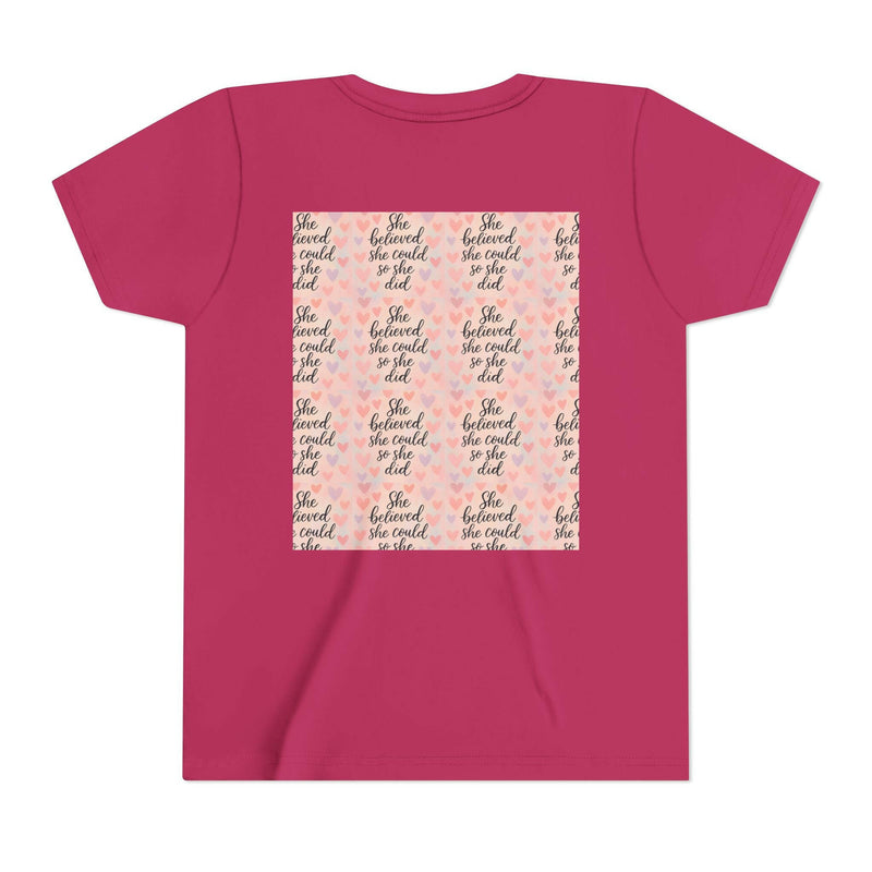Inspirational Youth Tee, She Believed She Could T-Shirt, Motivational Gift for Kids, Self-Esteem Shirt, Encouragement Top, Birthday Gift