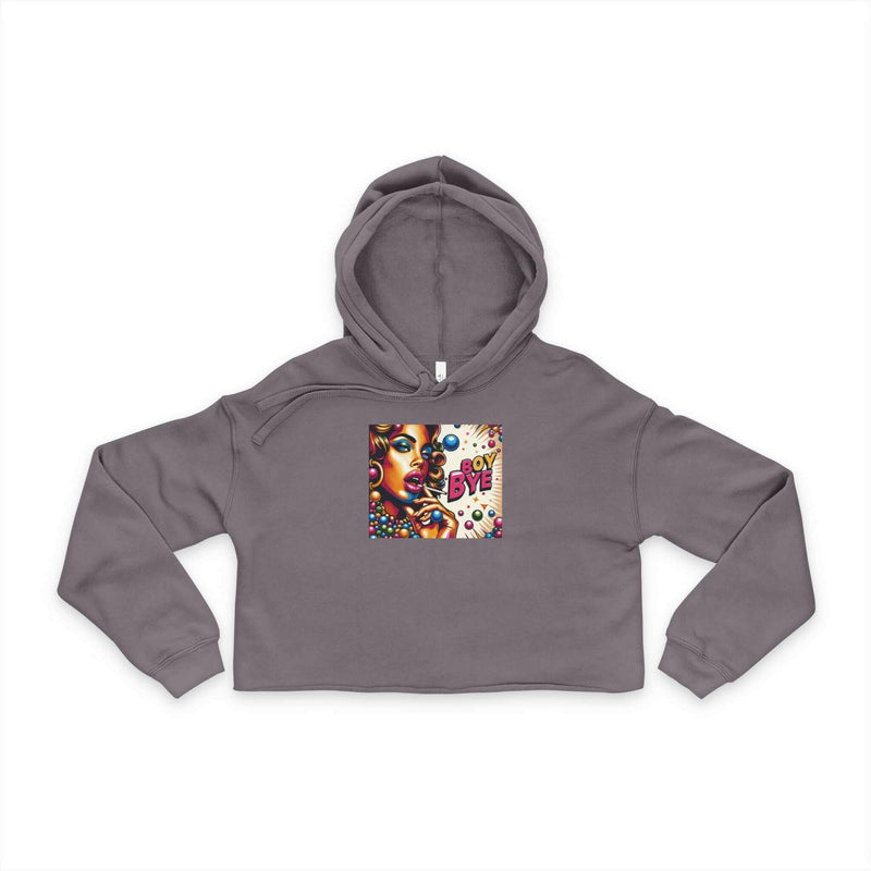 Colorful Graphic Women's Cropped Hoodie, Fun Hoodie for Her, Trendy Streetwear, Perfect Gift for Birthdays, Casual Wear, Artsy Apparel