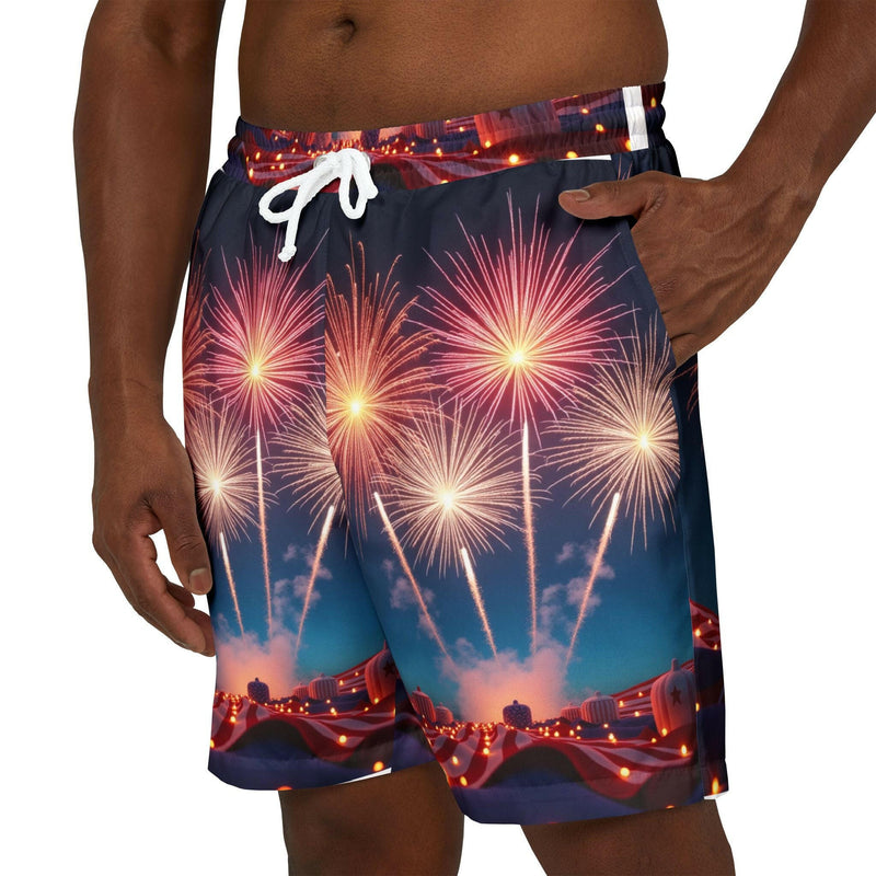 Men's swim shorts ideal for beachwear, offering comfort and style for all water activities.