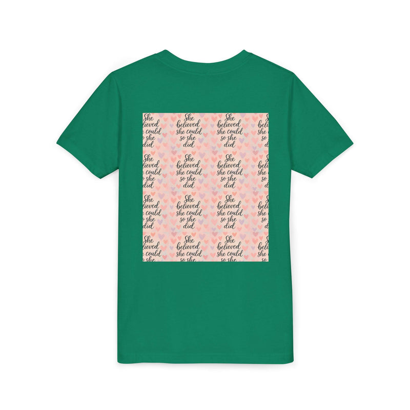 Inspirational Youth Tee, She Believed She Could T-Shirt, Motivational Gift for Kids, Self-Esteem Shirt, Encouragement Top, Birthday Gift