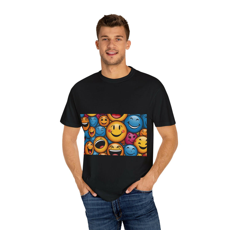 Colorful Emoji T-Shirt, Fun Graphic Tee, Gift for Friends, Summer Vibes, Casual Wear, Happy Shirt, Festival Apparel