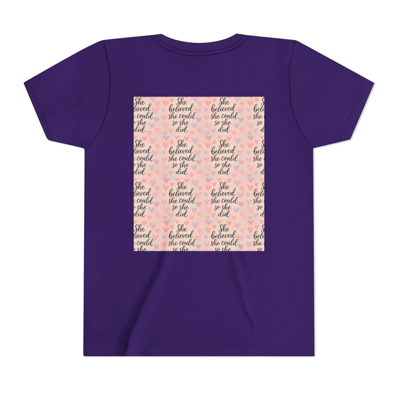Inspirational Youth Tee, She Believed She Could T-Shirt, Motivational Gift for Kids, Self-Esteem Shirt, Encouragement Top, Birthday Gift
