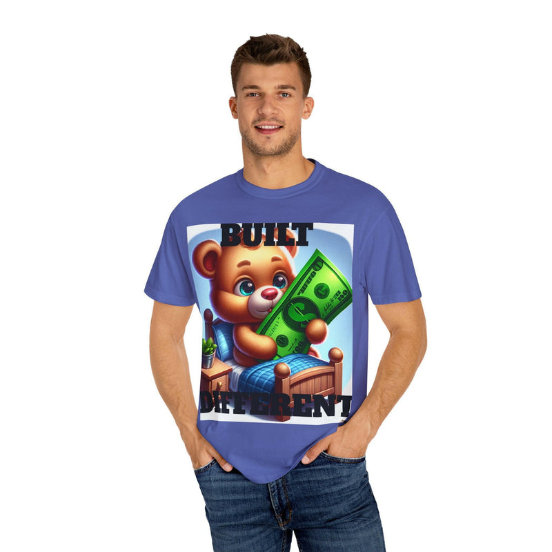 Built Different Bear Graphic T-Shirt - Unisex Garment-Dyed Tee
