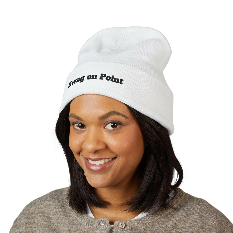Stylish swag beanie for modern fashion enthusiasts, perfect for adding a trendy touch to your winter wardrobe.
