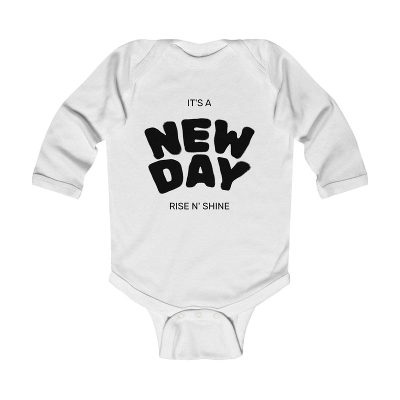 Cheerful Baby Bodysuit - It's a New Day, Baby Shower Gift, Cute Infant Clothes, Funny Baby Outfit, Smiley Face Design
