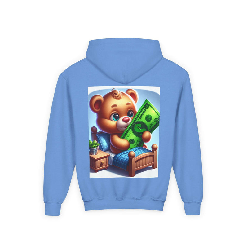 Surfing the Wave & Money Bear Youth Hoodie | Cute Trendy Sweatshirt for Kids | Perfect for Birthdays, Holidays, Year-Round Fun
