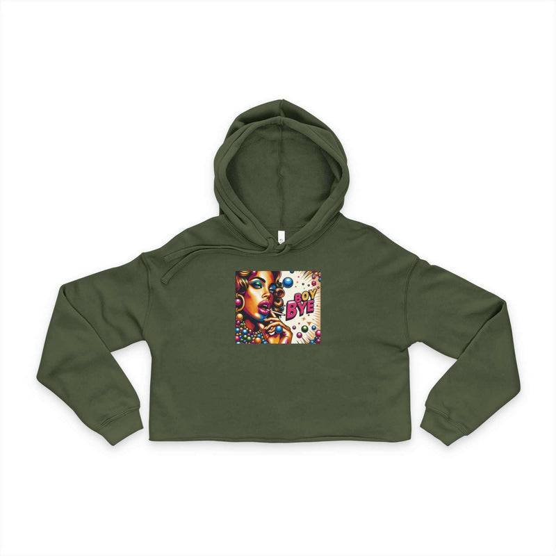 Colorful Graphic Women's Cropped Hoodie, Fun Hoodie for Her, Trendy Streetwear, Perfect Gift for Birthdays, Casual Wear, Artsy Apparel