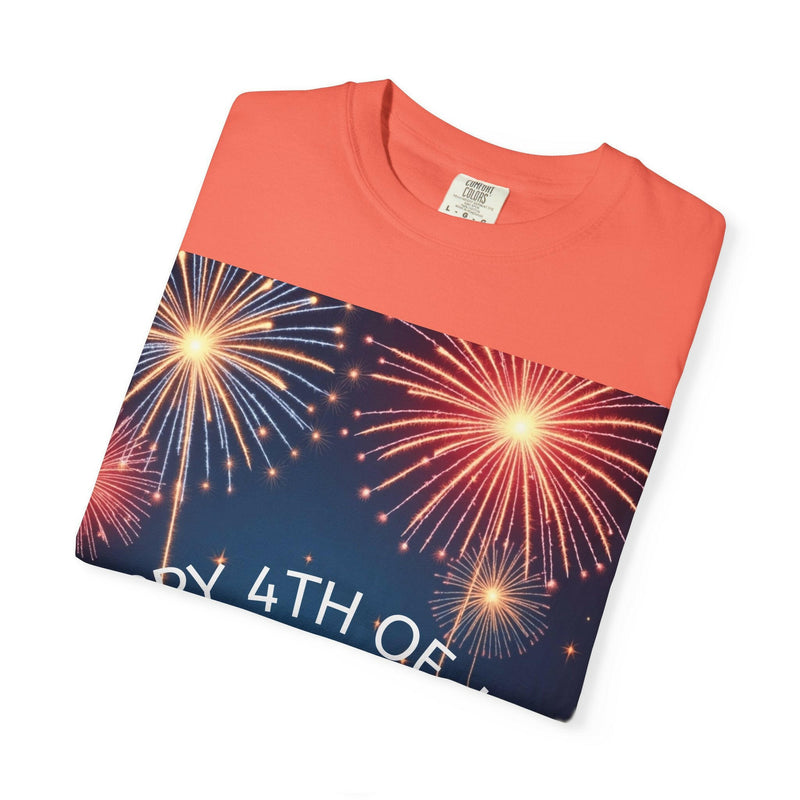 Patriotic 4th of July T-Shirt | Unisex Graphic Tee for Independence Day Celebrations, Fireworks Shirt, Summer BBQ Wear, USA Pride Apparel