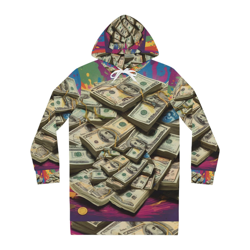Graffiti-inspired hoodie dress showcasing urban street art design and comfortable fashion for casual wear