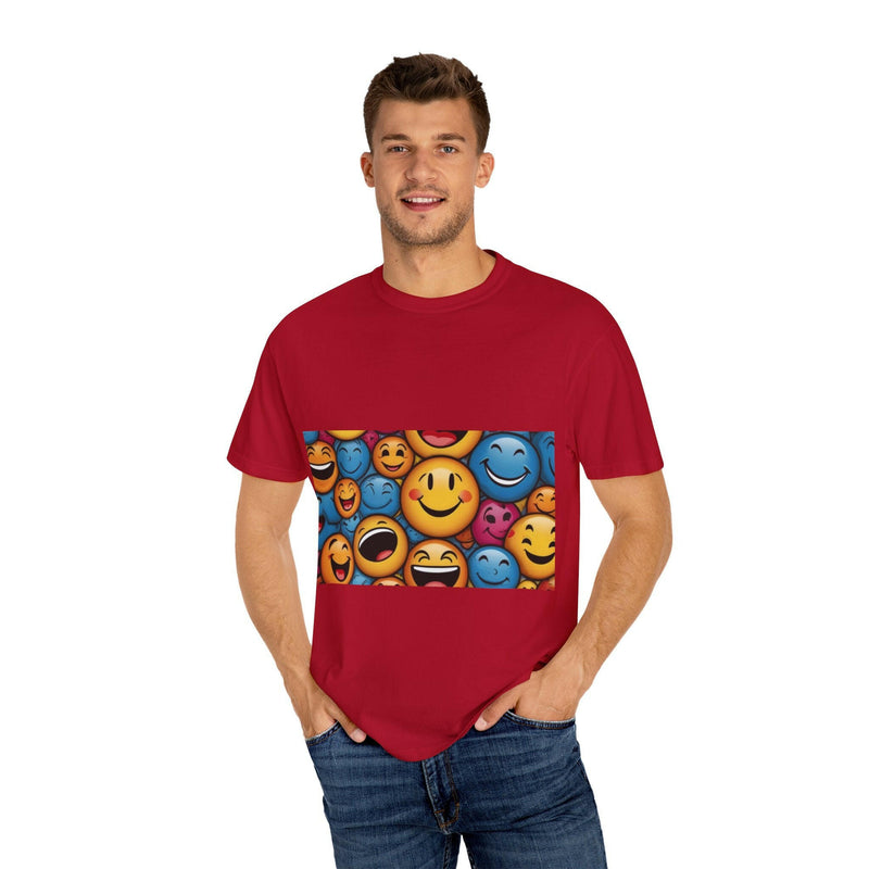 Colorful Emoji T-Shirt, Fun Graphic Tee, Gift for Friends, Summer Vibes, Casual Wear, Happy Shirt, Festival Apparel