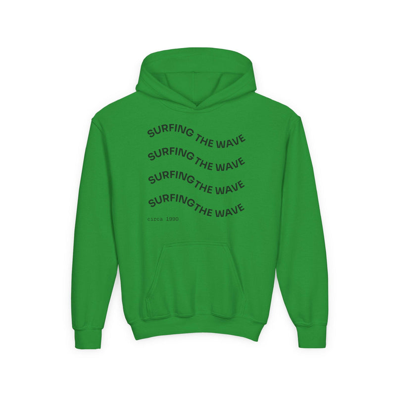 Surfing the Wave & Money Bear Youth Hoodie | Cute Trendy Sweatshirt for Kids | Perfect for Birthdays, Holidays, Year-Round Fun