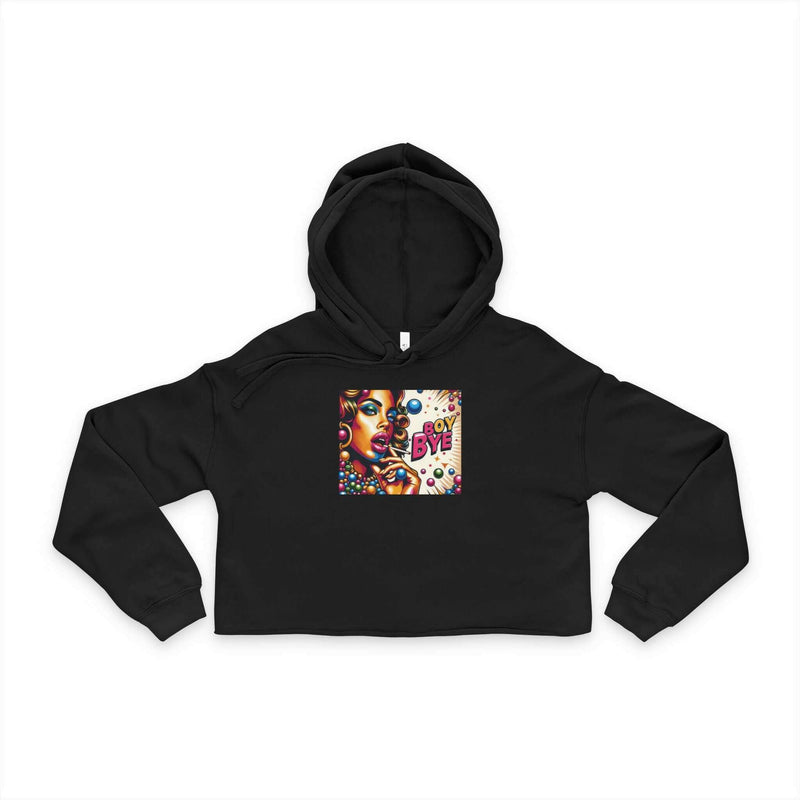 Colorful Graphic Women's Cropped Hoodie, Fun Hoodie for Her, Trendy Streetwear, Perfect Gift for Birthdays, Casual Wear, Artsy Apparel