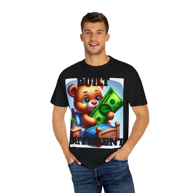 Built Different Bear Graphic T-Shirt - Unisex Garment-Dyed Tee