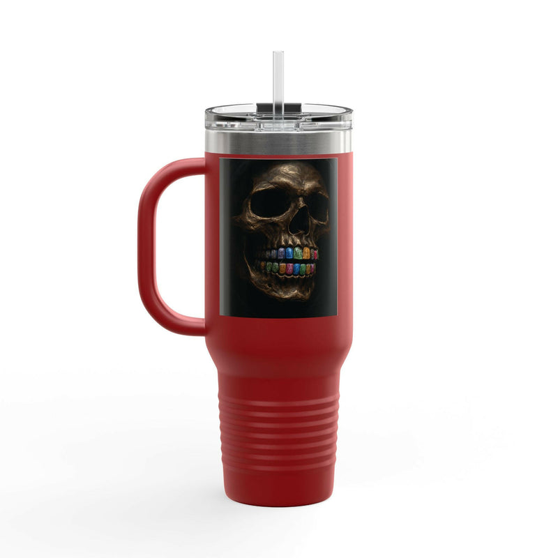 Colorful Skull Insulated Travel Mug | 40oz Stainless Steel for Hot & Cold Beverages, Perfect Gift for Halloween, Travel, Outdoor Use